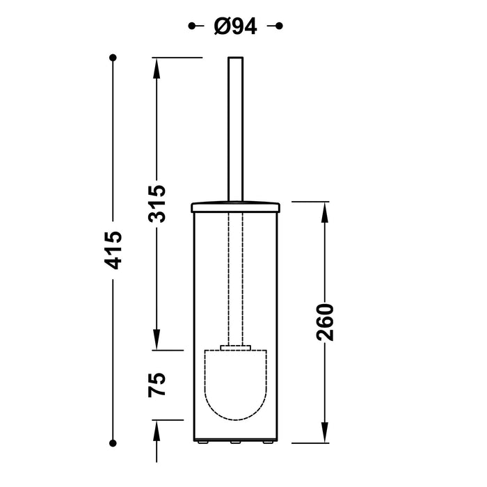 TRES 16133602OPM Round Brush Holder Matte Rose Gold 24k
