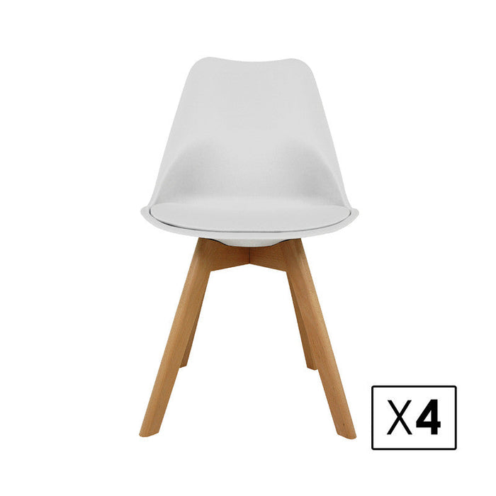 FURNITURE STYLE FS002ABL DANA Pack 4 Sillas de Salón Polipropileno Color Blanco