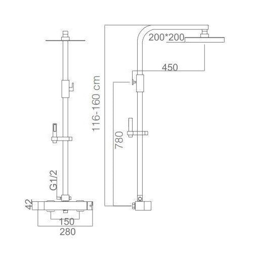 IMEX BDF016-B FIYI Single-Handle Faucet Bathtub Set Telescopic