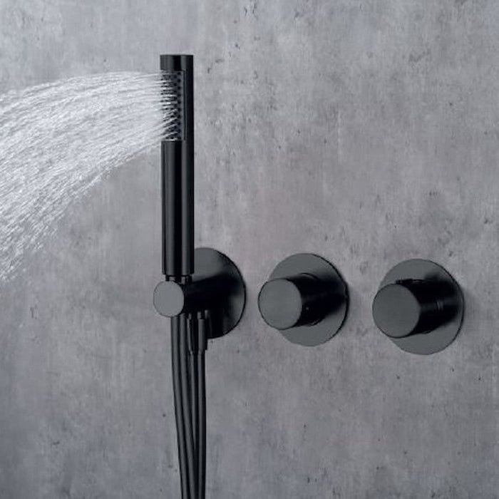 IMEX GTB056/NG BREDA Conjunto Ducha Monomando Empotrado Negro Mate