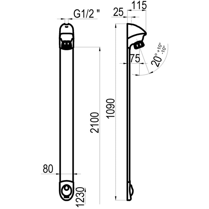 PRESTO DL 400 Conjunto Ducha Vista Temporizado 1 Agua Cromo