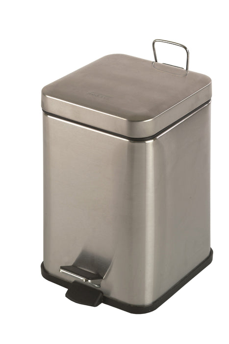MEDICLINICS PP1206CS Cubo Pedal Cuadrado 6L. Inox Satinado 5 a 7 Días Mediclinics 