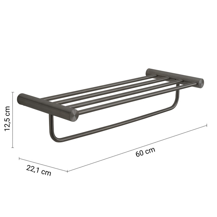 GEDY AN358100000 ANDE Estante doble para toallas gun metal