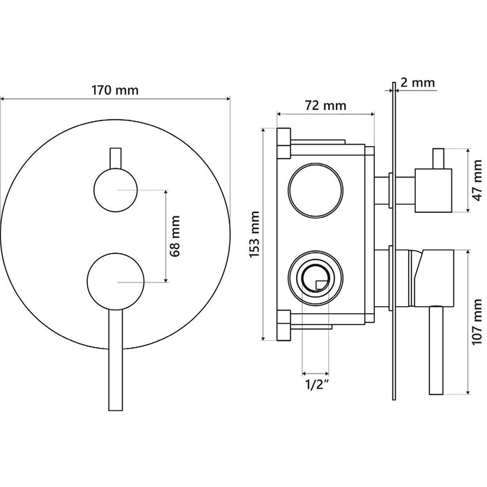 PRESTO 8677299 Nox mecanismo ducha empotrable 3 vías Inox