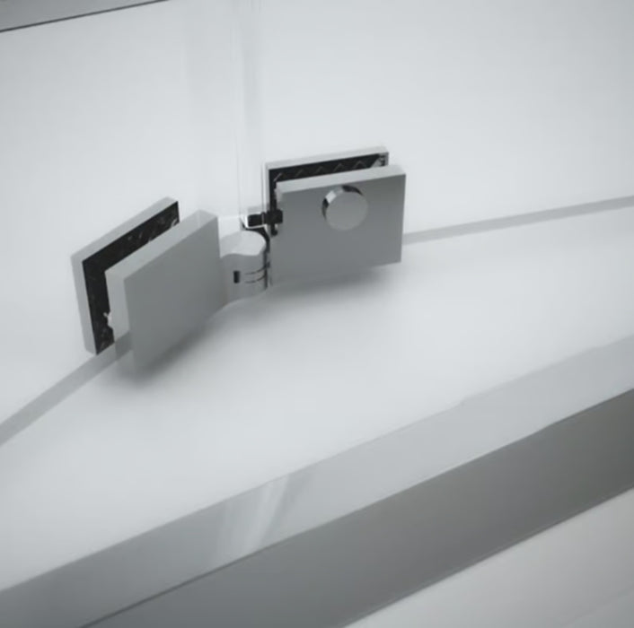 DOCCIA RIMINI Shower Screen 2 Foldable Leaves White Transparent