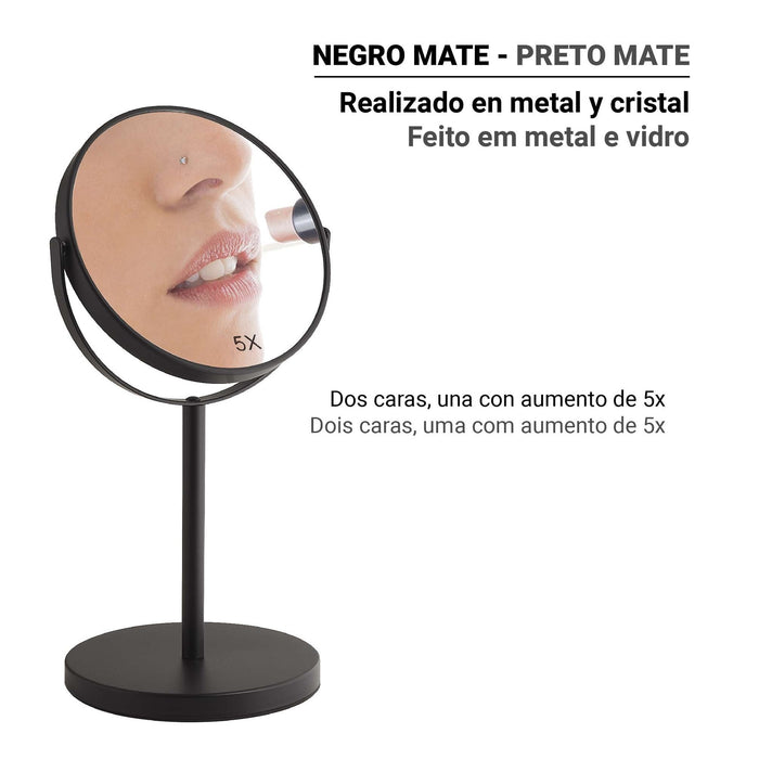 GEDY 21121400000 ANNA Espejo de Aumento Aumento Negro Mate