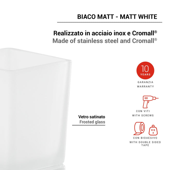 GEDY TO100200100 TONGA Portacepillos Blanco Mate