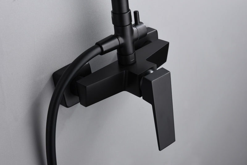 IMEX BDAR025/NG ART Single-Handle Faucet Telescopic Shower Set Matte Black
