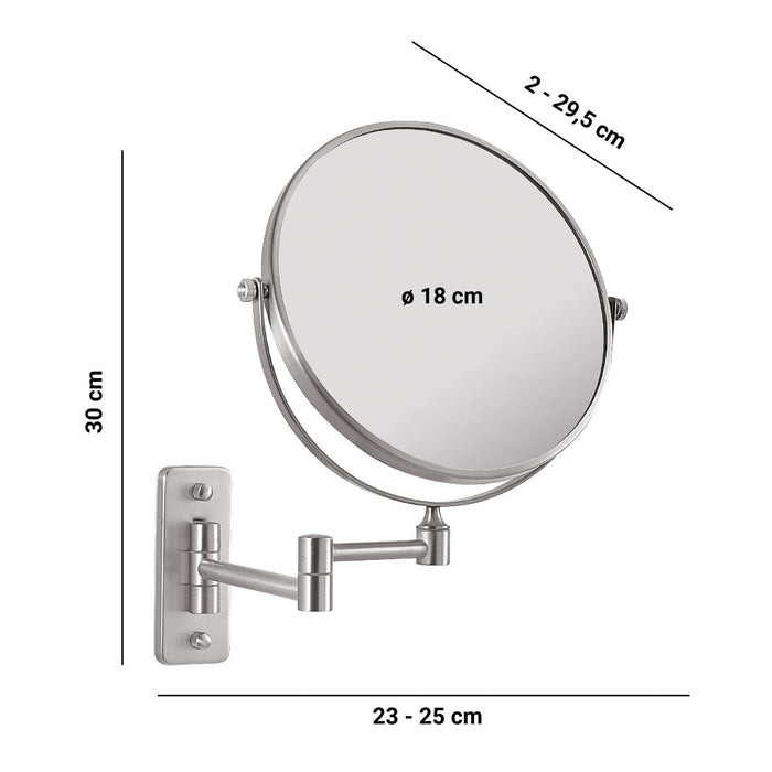 GEDY CO202438000 GAIA Brushed Magnifying Mirror