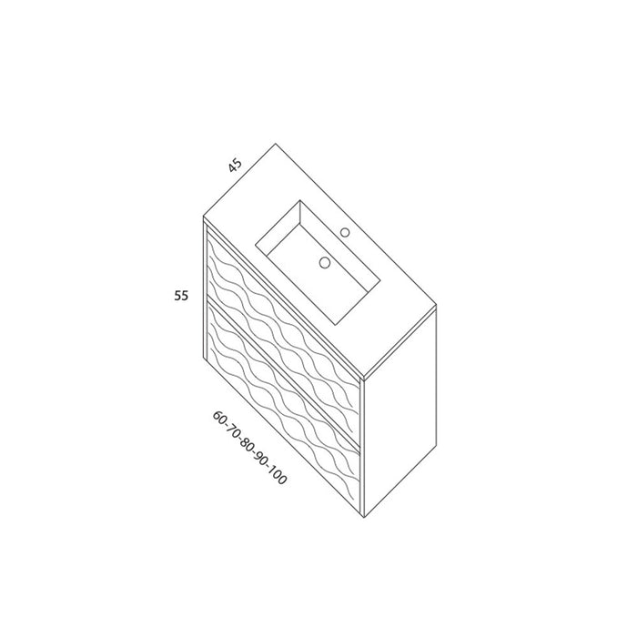 VALMAN DUNE Conjunto Mueble de Baño Completo 2 Cajones Antracita