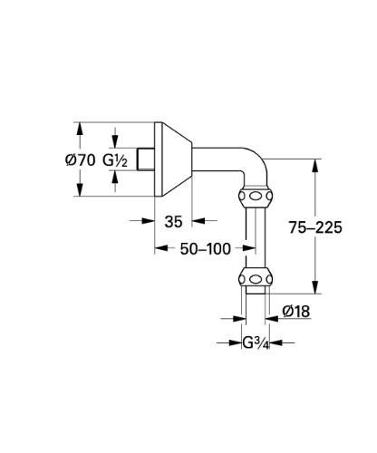GROHE 12 407 000 Outlet Elbow