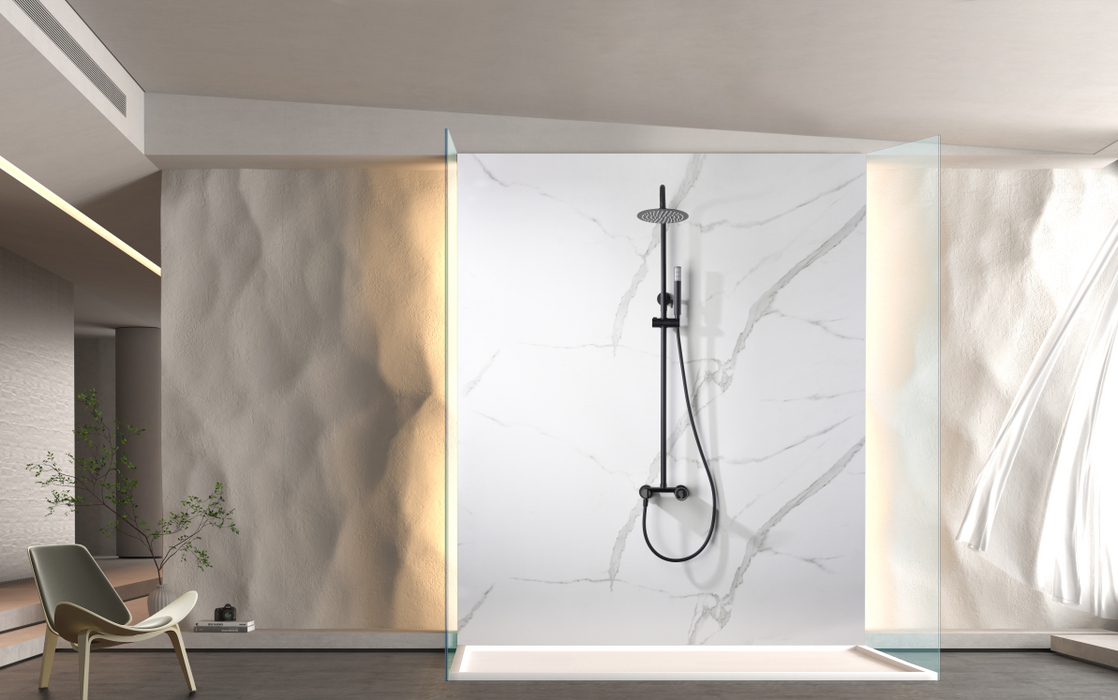 IMEX BDC033/NG OLIMPO Grifo Monomando Gran Ducha Telescópico Color Negro Mate