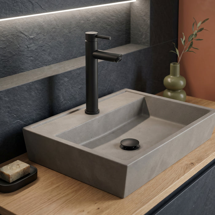 GEDY MXGA0214000 GARDA Grifo alto de lavabo negro mate