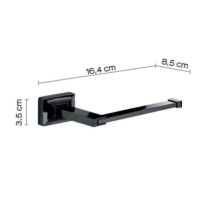 GEDY GT248400100 GRAN TORINO Glossy Black Toilet Paper Holder