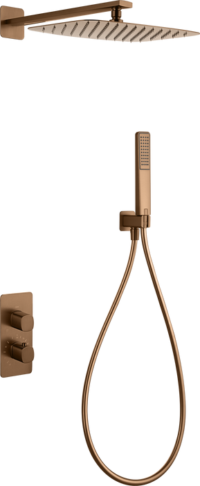 IMEX GTF065/ORC FIRENZE-SASSARI Conjunto Termostático Empotrado Oro Rosa Cepillado
