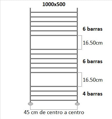 ARCOBAÑ L0RB1000  Radiador Calefaccion Blanco 1000 X 500 Con Llaves