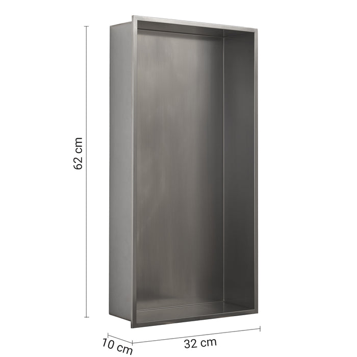 GEDY 24923800000 GUEST Hornacina 60 cm empotrada pared-ducha rectangular cepillado