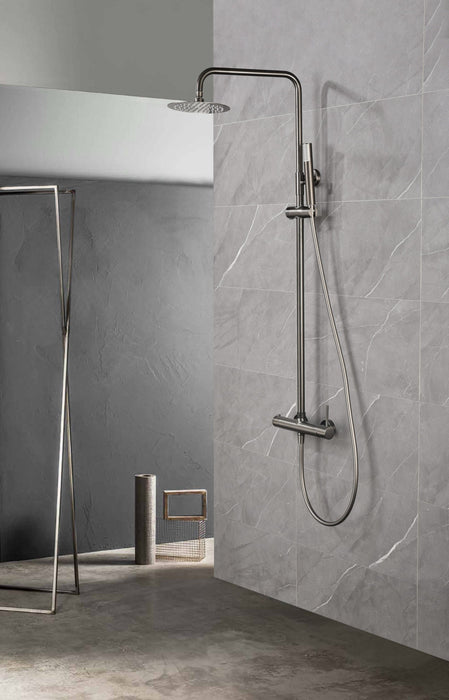 IMEX BDM039/BGM MONZA Conjunto Grifo Monomando de Ducha Telescópico Black Gun Metal