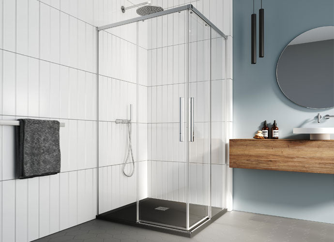 PROFILTEK SA-320 SALMA Mampara Ducha Angular Plata Transparente