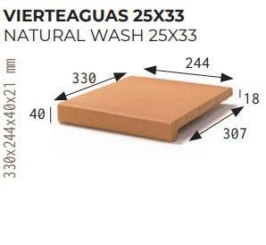 GRES DE ARAGON 900188 NATURAL Vierteaguas 25x33 (Caja 6 Piezas)