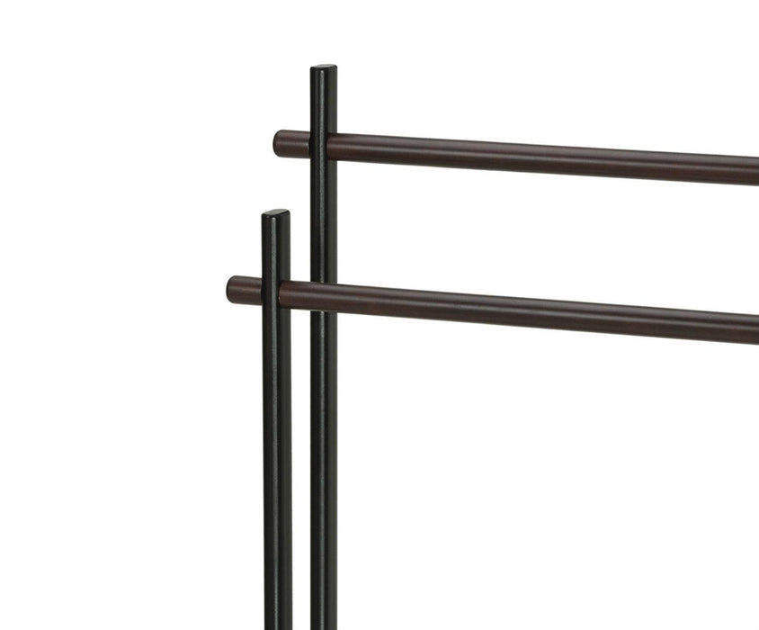 ANDREA HOUSE BA66193 Toallero Doble de Pie Negro de Madera