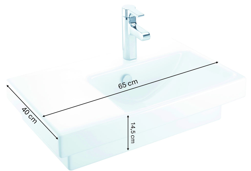 JACOB DELAFON E4758G-00 ODÉON UP Lavabo 65cm Orificio Derecha