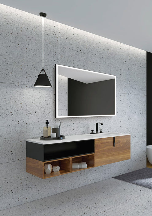 LEDIMEX SUIZ010/90NG SWITZERLAND Square LED Mirror Front Light Matte Black 90x80 cm