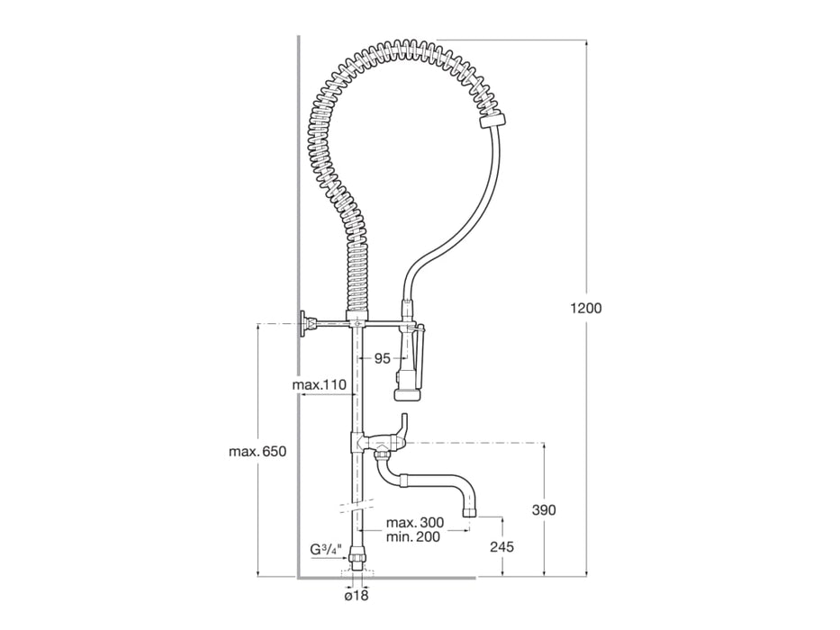 ROCA A5A8664C00 INSTANT PRO Caño Espiral Industrial 2 Salidas