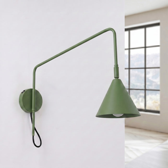 SOLLUX SL.2495 Aplique de pared NOX 1 verde oliva con interruptor