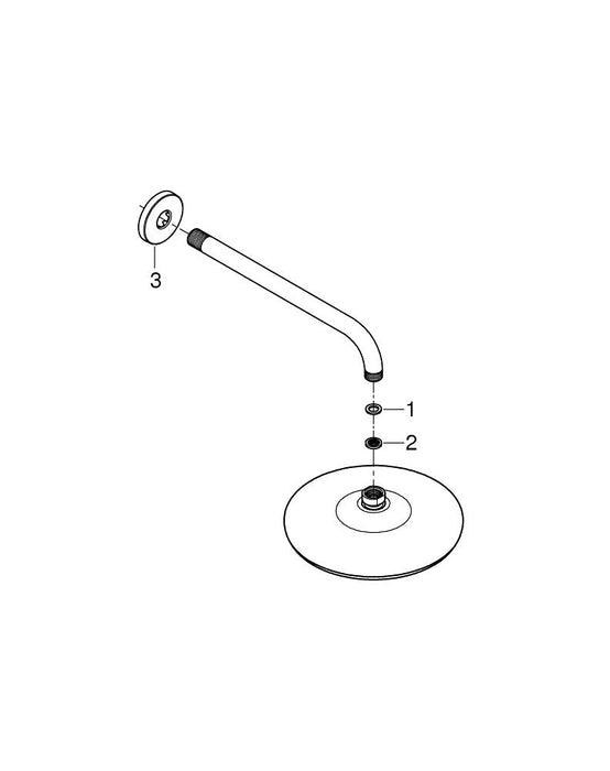 GROHE 26 668 243 TEMPESTA 250 Conjunto de ducha con brazo mural 380 mm, 1 chorro Negro Mate