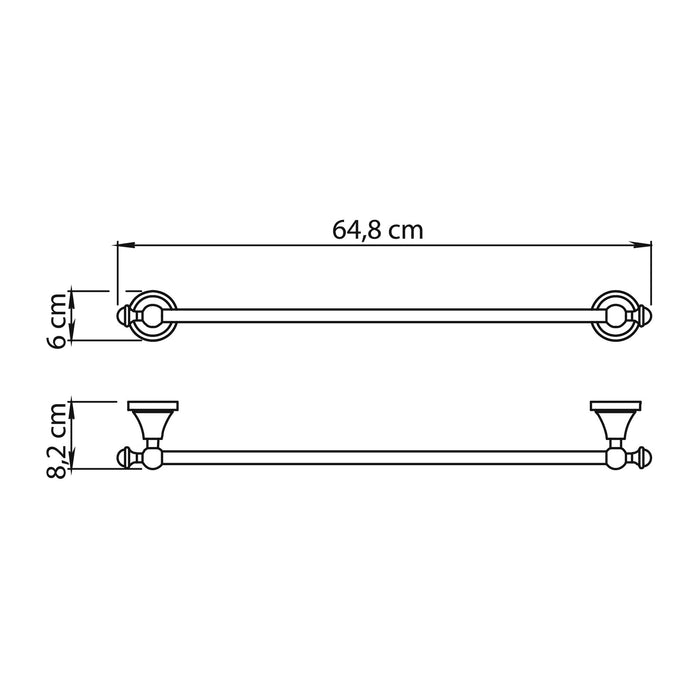 GEDY NV216013000 NEVIS Chrome Towel Rack