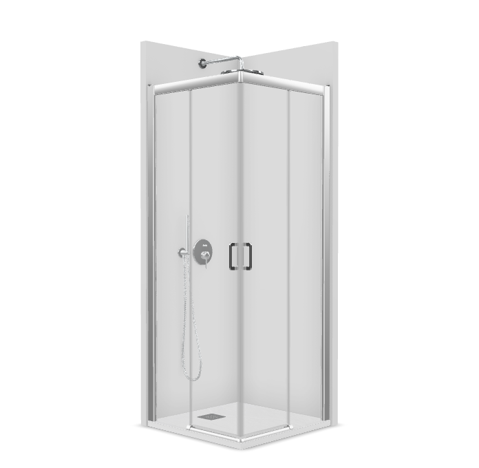 PROFILTEK SUM-320 SUMMER 2 hojas correderas+2 hojas fijas. 6 MM Plata Alto Brillo* Transparente