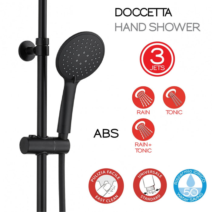 GEDY GYSC1025160 STAR PLUS Single-lever Faucet Large Telescopic Shower Matte Black