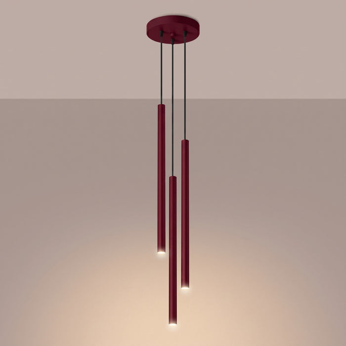 SOLLUX SL.2123 Lámpara colgante PASTELO 3P burdeos