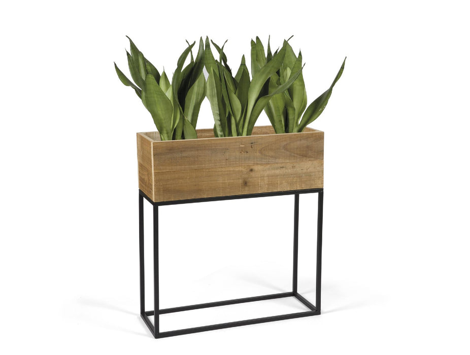 ANDREA HOUSE AX21017 Macetero Madera Reciclado 55x21x60,5 cm