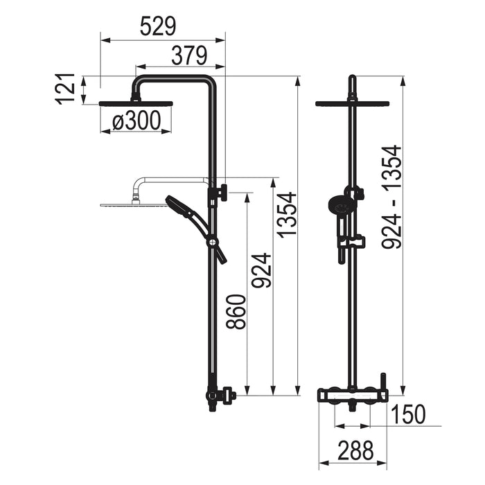 PRESTO 86350316 Theo columna ducha mezcladora Negro