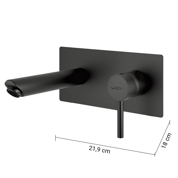 GEDY MXGA0714000 GARDA Grifo de pared para lavabo negro mate