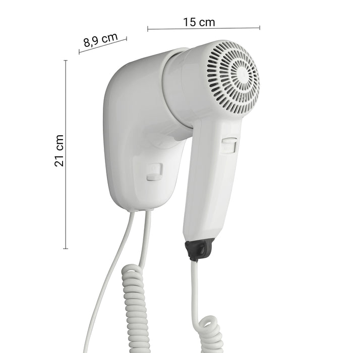 GEDY 50610200000 SCIROCCO Secador de pelo 1200 W con soporte a pared blanco