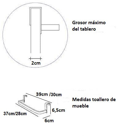 ARCOBAÑ 20TMPLCR Toallero Mueble Cromo Plus 38,5 CM