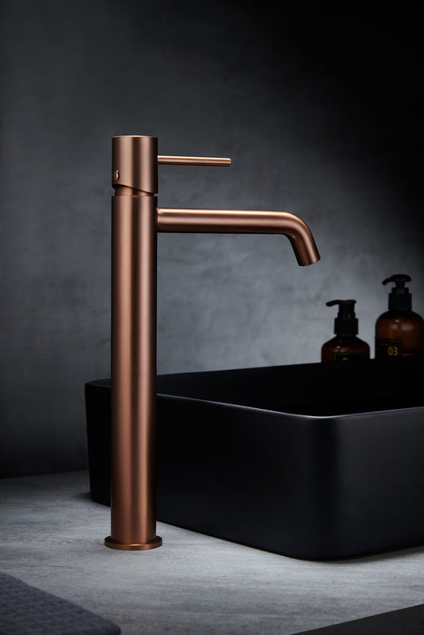 IMEX BDM039-3ORC MONZA Grifo Monomando Lavabo Alto Oro Rosa Cepillado