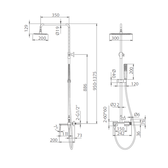 IMEX BDF065-B/NG FIRENZE-SASSARI Monomando Conjunto Ducha Negro Mate