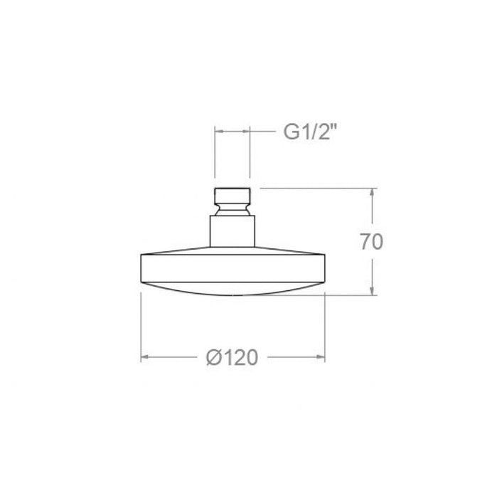 RAMON SOLER RP120 Rociador ABS Ø120mm Cromo