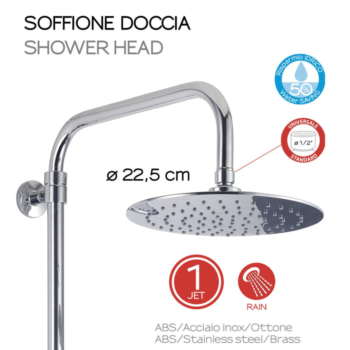GEDY GYSC1025060 STAR PLUS Single-lever Mixer Tap Large Telescopic Shower Chrome