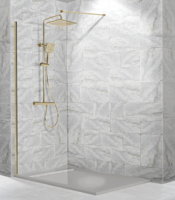 KASSANDRA FR633 FRESH Mampara Ducha Fija Bronce Cepillado Transparente