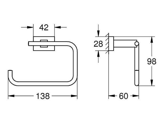 GROHE 40 507 001 ESSENTIALS Cube Portarrollos Sin Tapa