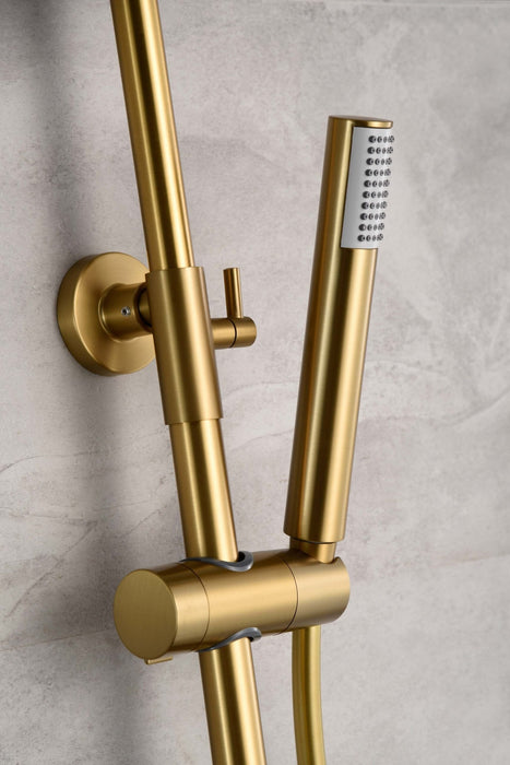 IMEX BTD038/OC LINE Conjunto de Ducha Termostático Color Oro Cepillado