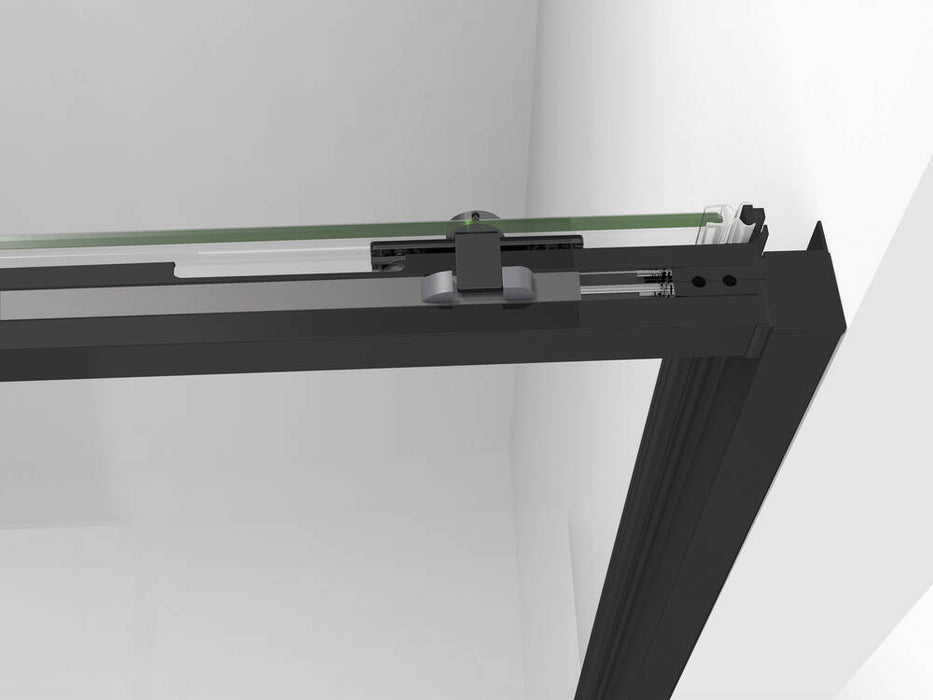 GME TWENTY Mampara Frontal Ducha 1F+1C Negro Transparente