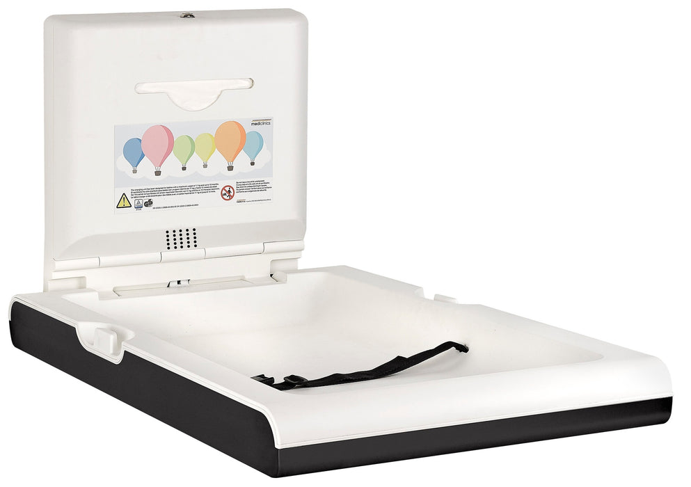 MEDICLINICS CP0016VCSB-I BABYMEDI Cambia Pañales Inox Negro Vertical con Ionizador