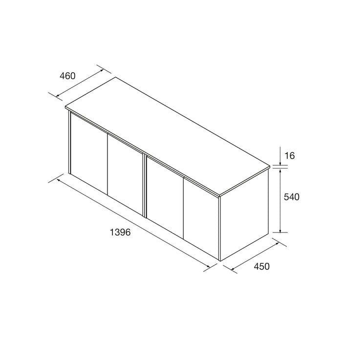 SALGAR 105571 NOJA Mueble de Baño con Tapa Encimera 4 Puertas 140 cm Color Blanco Mate
