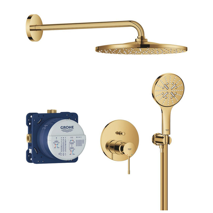 GROHE 25 287 GL0 ESSENCE Conjunto empotrado con ducha mural Rainshower Mono 310 oro brillo